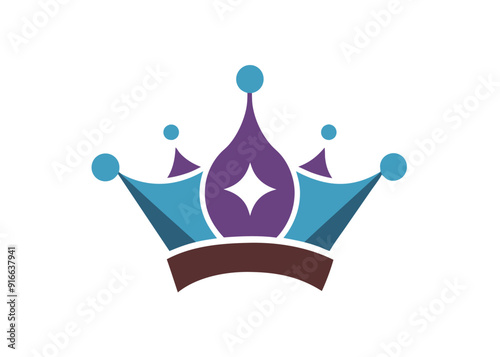 Elegant Retro Crown Logo with Flourishes - Unique and Timeless