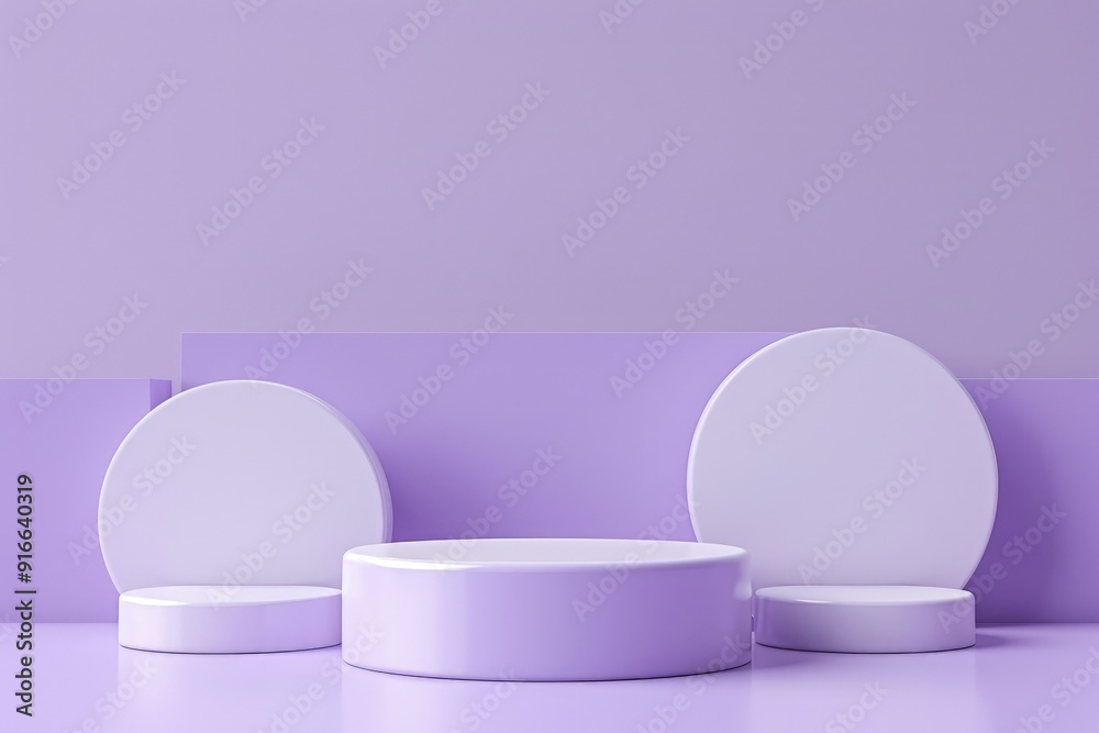 Purple 3D Backdrop with a Podium for Product Presentation, Offering a Clear and Modern Look Purple 3D Backdrop with a Podium for Product Presentation, Offering a Clear and Modern Look