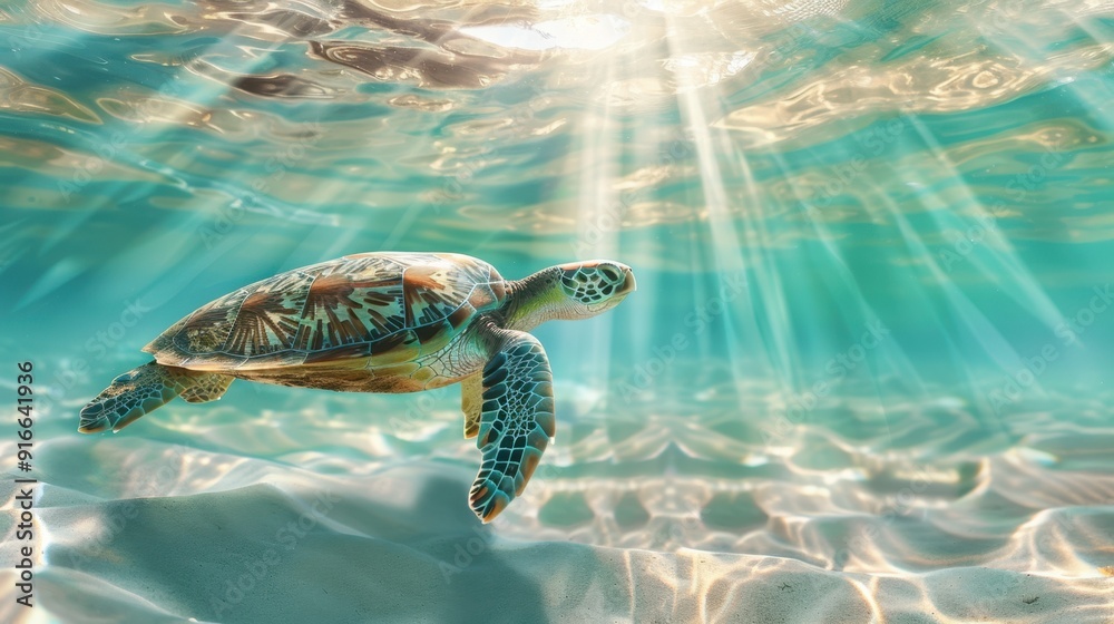 Obraz premium The Underwater Sea Turtle