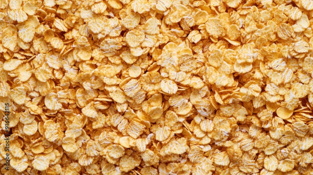 Close-Up of Crispy Cereal Flakes Close-Up of Crispy Cereal Flakes