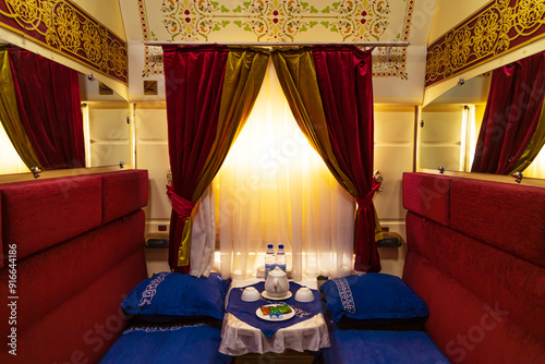 Slika na platnu Lux compartment of the Silk Road Orient Express passenger train.
