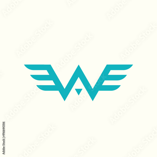 Creative and Unique Wing with W and WA Logo 