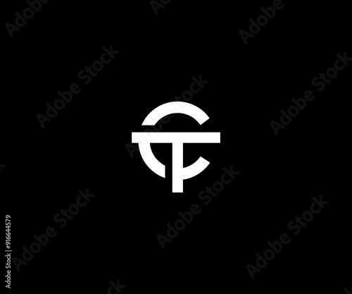 CT TC letter modern minimal clean logo