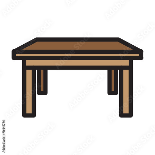 Center Table Vector Filled Icon Design