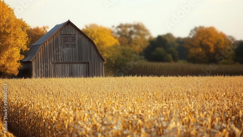 A serene autumn landscape f...