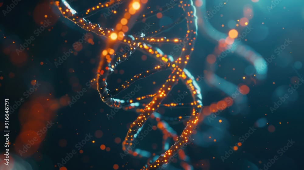 Glowing DNA Helix Abstract Glowing DNA Helix Abstract