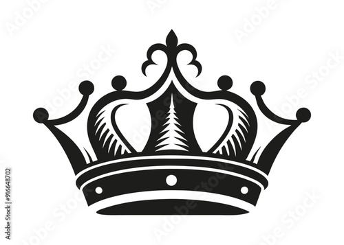 Elegant Retro Crown Logo with Flourishes - Unique and Timeless