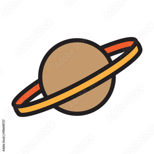 Planet Vector Filled Icon Design