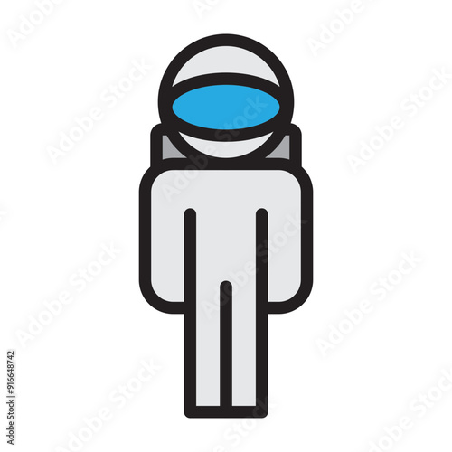 Astronaut Vector Filled Icon Design