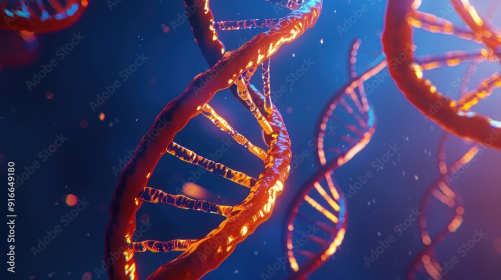 DNA Double Helix - Illuminated Structure