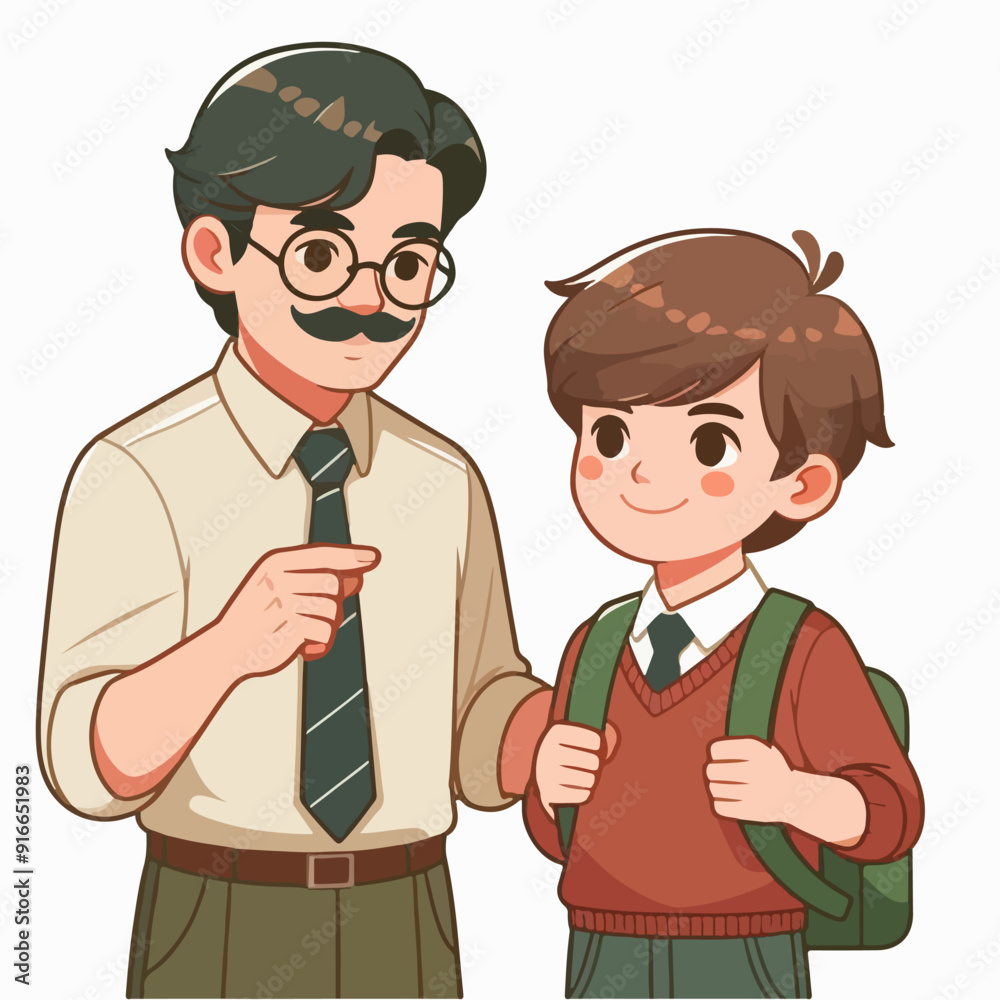 teacher and student flat illustration teacher and student flat illustration
