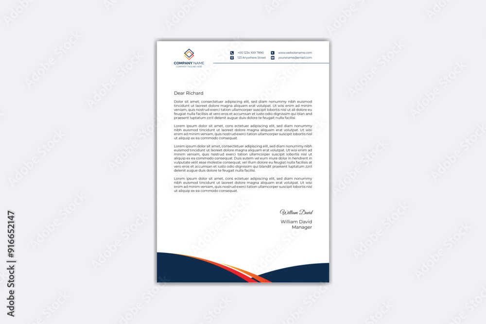 Obraz premium Modern business and corporate letterhead template