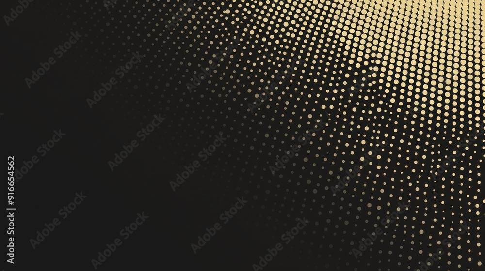 Halftone pattern on a black background, light yellow dots of various sizes and shapes are scattered across the page Halftone pattern on a black background, light yellow dots of various sizes and shapes are scattered across the page