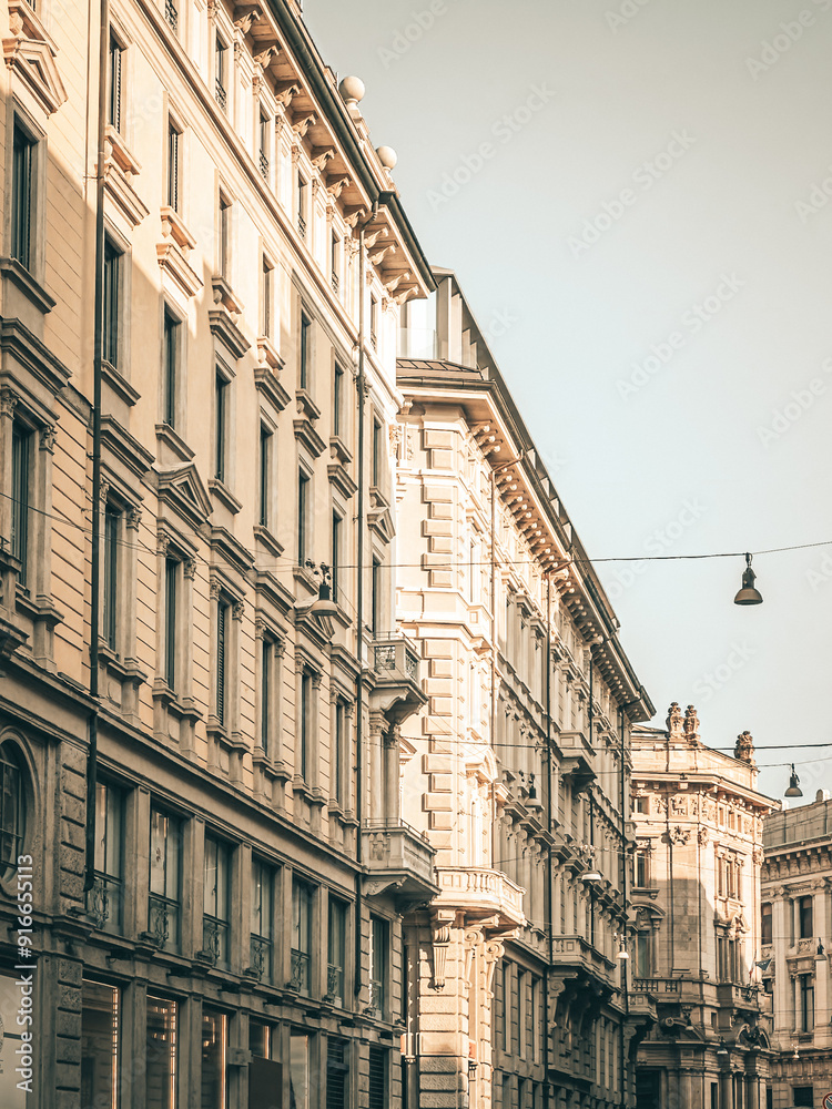 antique city building in Milan, italy.