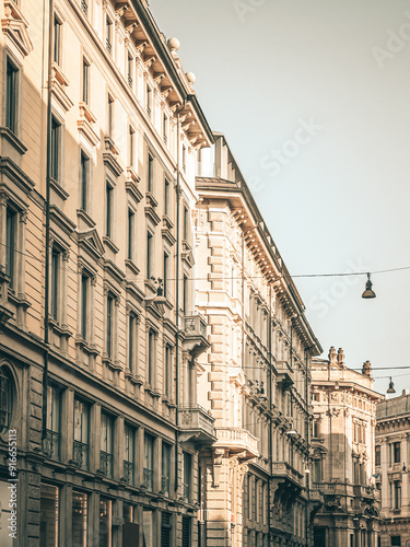 Obraz na płótnie antique city building in Milan, italy. w salonie