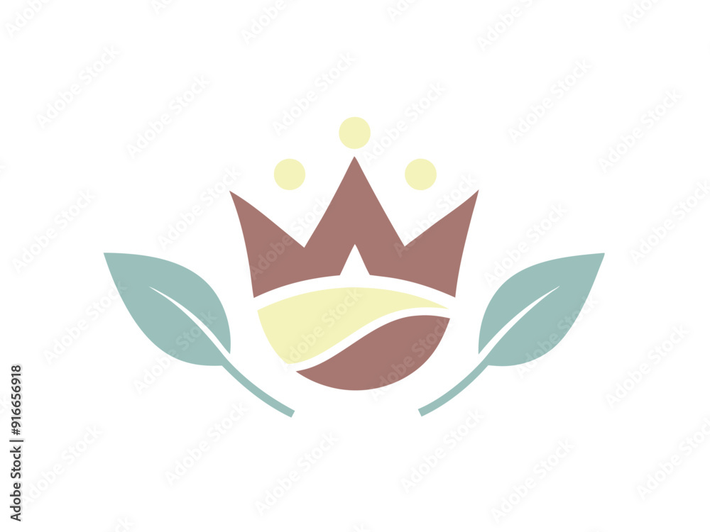 Elegant Retro Crown Logo with Flourishes - Unique and Timeless Elegant Retro Crown Logo with Flourishes - Unique and Timeless