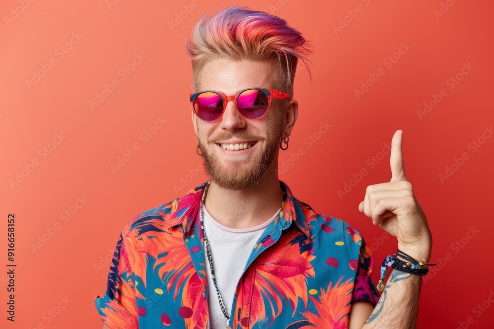 Vibrant portrait of young man trendy hairstyle and confident smile. Confident young man appealing smile and captivating hair. Radiating confidence unique personal style and vibrant expression. Vibrant portrait of young man trendy hairstyle and confident smile. Confident young man appealing smile and captivating hair. Radiating confidence unique personal style and vibrant expression.