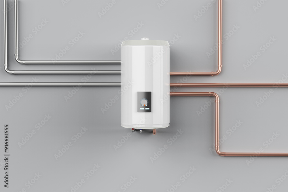 Boiler or water heater on wall Boiler or water heater on wall