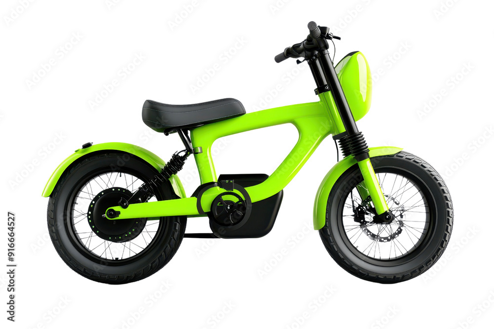 Sleek neon green electric bike on transparent background. showcasing modern design and eco-friendly transportation option. Sleek neon green electric bike on transparent background. showcasing modern design and eco-friendly transportation option.