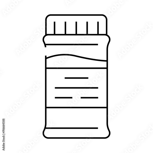 granulated tea bottle line icon vector. granulated tea bottle sign. isolated contour symbol black illustration