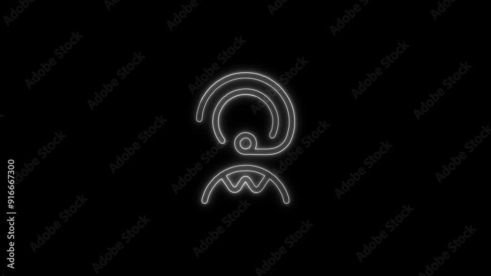 Neon Glowing Customer Service Icon Isolated on Black Background. 4K Ultra HD Video Motion Graphic Animation Neon Glowing Customer Service Icon Isolated on Black Background. 4K Ultra HD Video Motion Graphic Animation