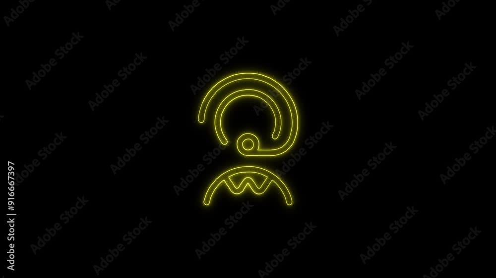 Neon Glowing Customer Service Icon Isolated on Black Background. 4K Ultra HD Video Motion Graphic Animation Neon Glowing Customer Service Icon Isolated on Black Background. 4K Ultra HD Video Motion Graphic Animation