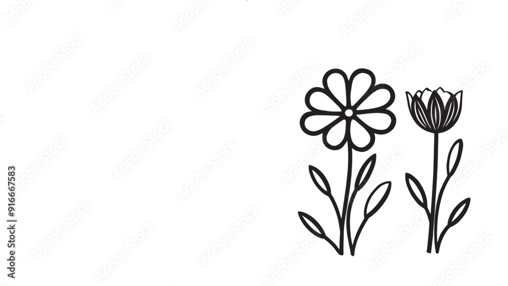 Naklejka premium Elegant Floral Design Vector Illustration, Beautiful Floral Vector Art for Graphic Design