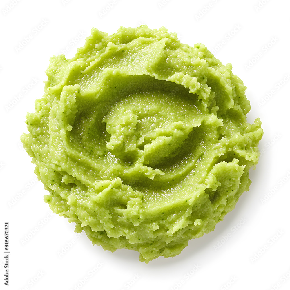 Wasabi paste isolated on white background, top view Wasabi paste isolated on white background, top view