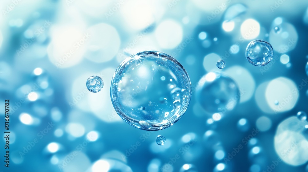 Captivating Bubbles in a Blue Underwater Scene Captivating Bubbles in a Blue Underwater Scene
