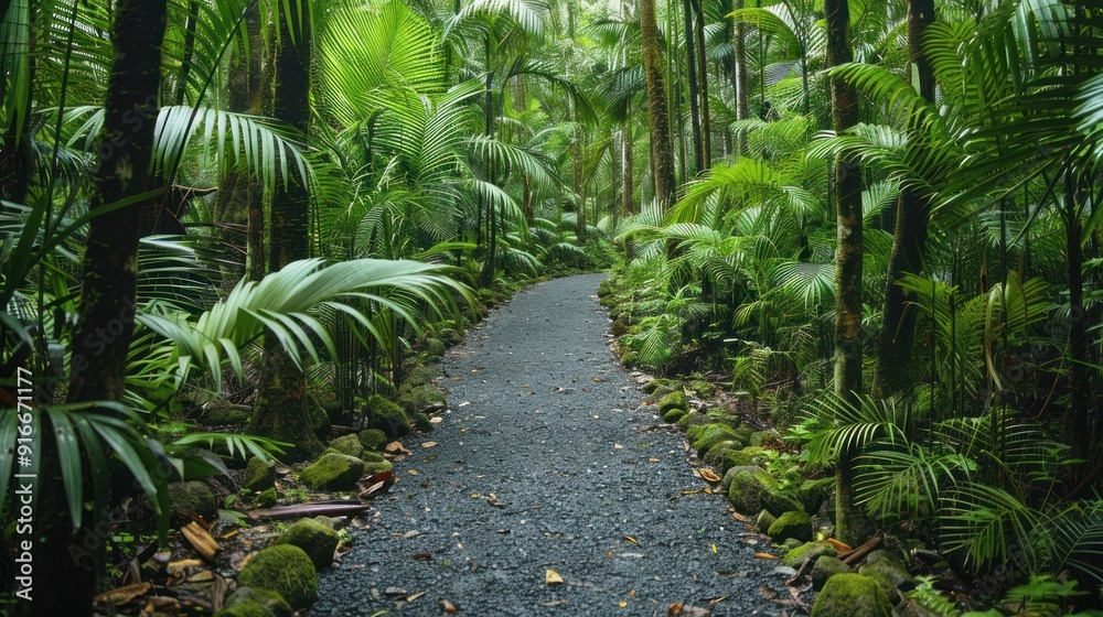 Naklejka premium Serene Jungle Path