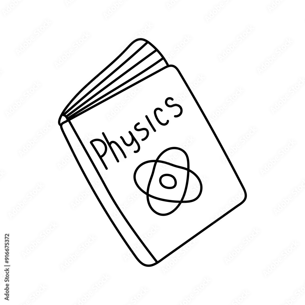 Physics textbook Doodle. Vector illustration isolated on background. Physics textbook Doodle. Vector illustration isolated on background.