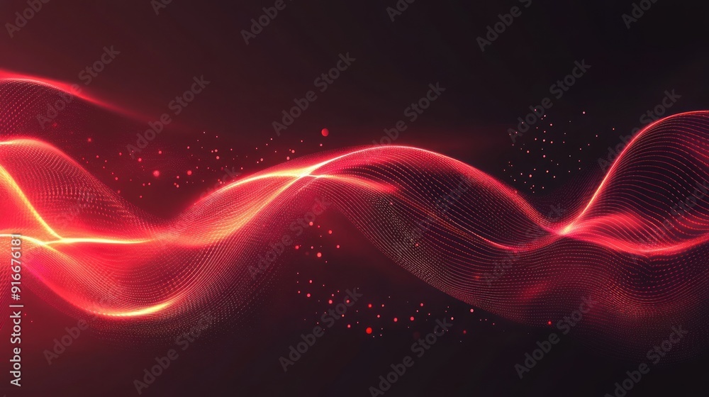 Obraz premium Abstract Red Wave Background