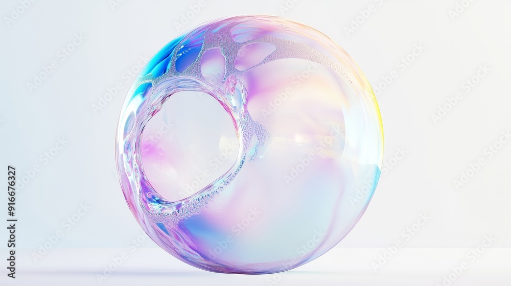 A Captivating Iridescent Bubble with an Elegant Form A Captivating Iridescent Bubble with an Elegant Form