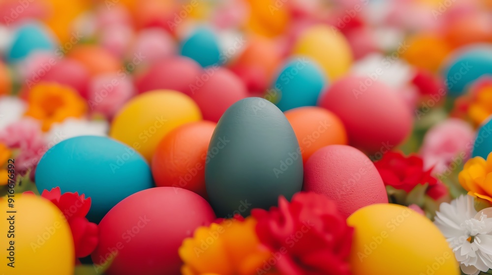 Easter egg hunt in a blooming garden, Holiday festival leisure, spring celebration Easter egg hunt in a blooming garden, Holiday festival leisure, spring celebration