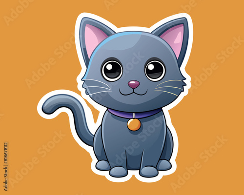 Cute Cate Illustration and Sticker Design 