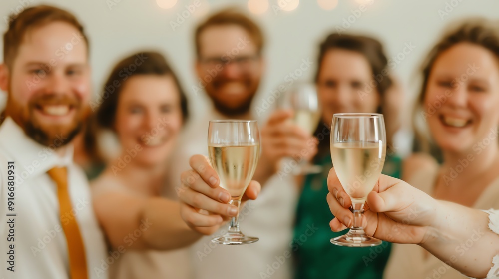 Wedding reception with dancing and toasts, Event gathering happening, joyous occasion Wedding reception with dancing and toasts, Event gathering happening, joyous occasion