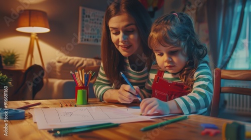 The Mother and Child Drawing photo