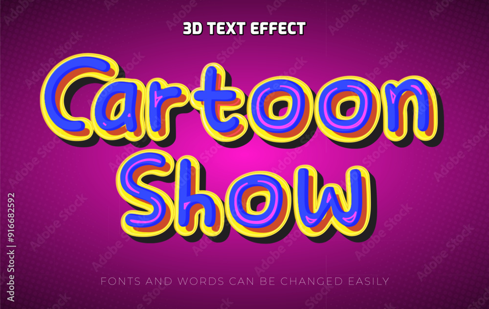 Cartoon show 3d editable text effect style. Cartoon show 3d editable text effect style.