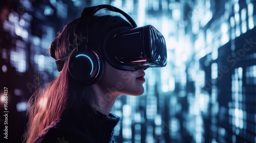 Woman Experiencing Virtual Reality