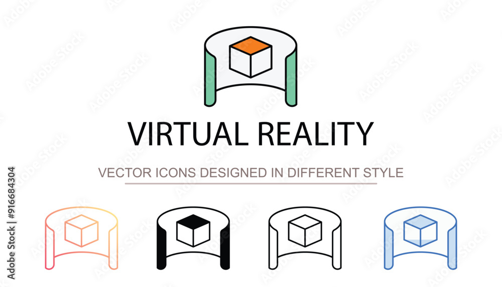 Virtual Reality icon design with white background stock illustration Virtual Reality icon design with white background stock illustration