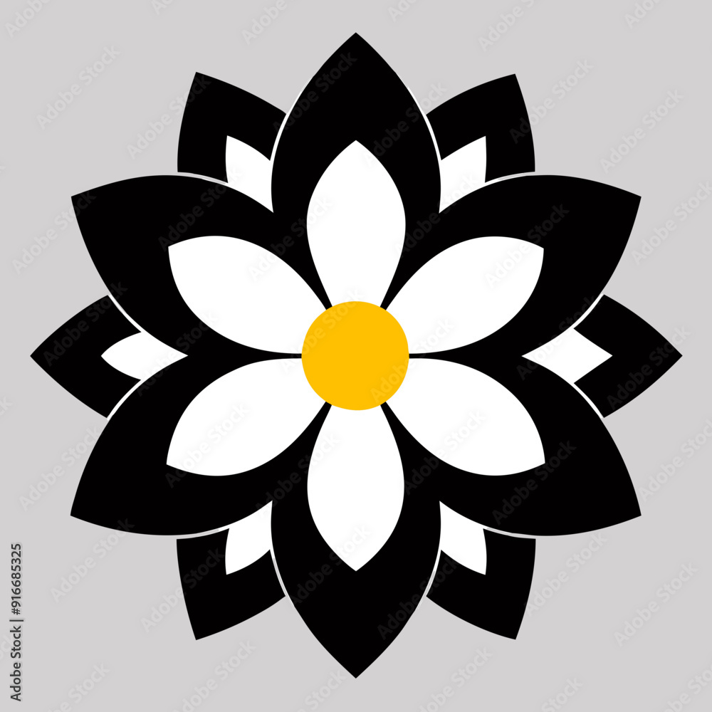 Unique Black and White Illustrations Featuring Abstract Floral Ornaments, Isolated White Flowers on Black Backgrounds, and Round Spiritual Symbols for Artistic and Symbolic Designs Unique Black and White Illustrations Featuring Abstract Floral Ornaments, Isolated White Flowers on Black Backgrounds, and Round Spiritual Symbols for Artistic and Symbolic Designs