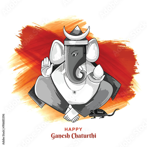 Happy ganesh chaturthi greetings card festival background