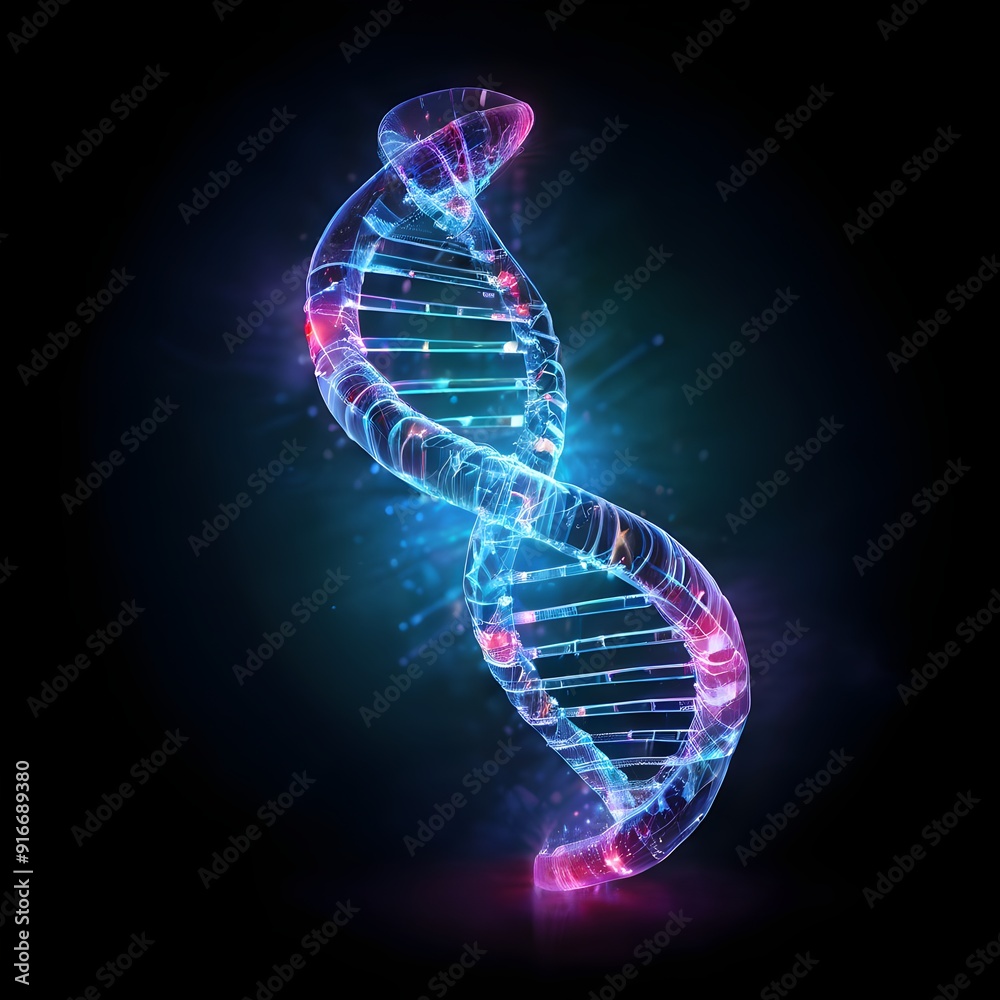 Human DNA Helix, dna helix, double helix, genetic code, glowing effects, high-resolution, biology Human DNA Helix, dna helix, double helix, genetic code, glowing effects, high-resolution, biology