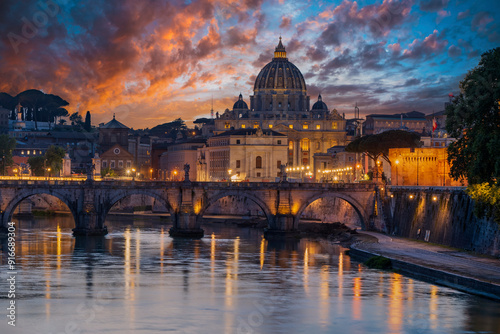 Vatican City view from Ponte Umberto in Rome City