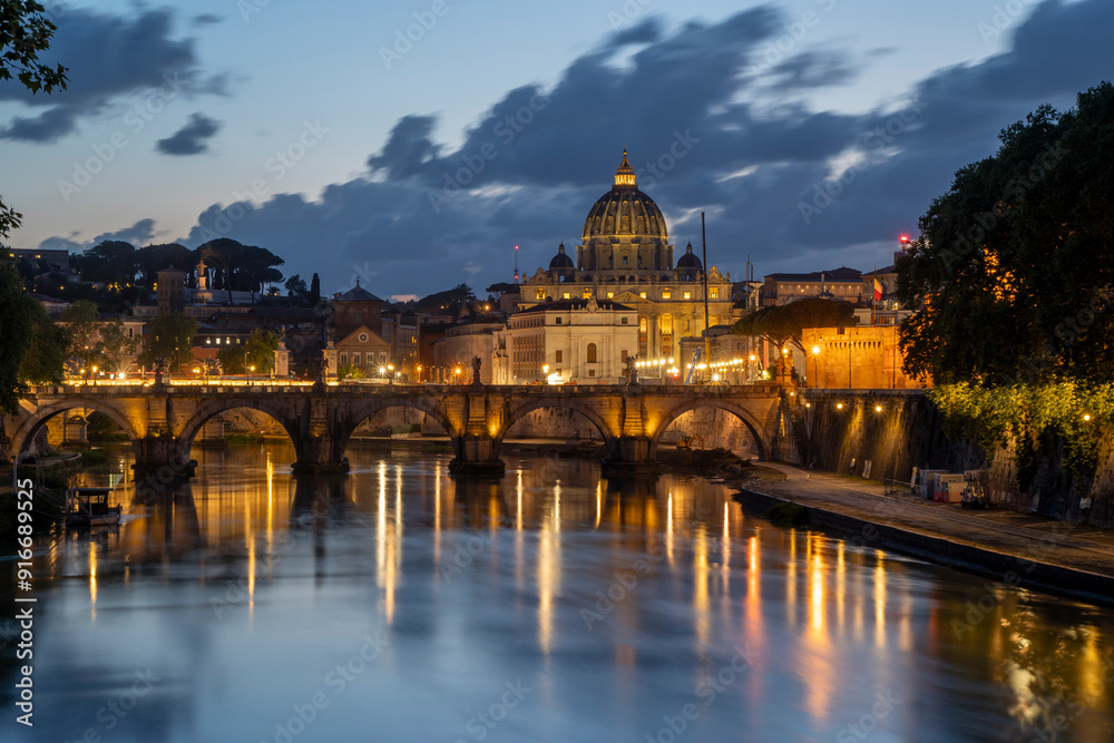 Vatican City view from Ponte Umberto in Rome City Vatican City view from Ponte Umberto in Rome City