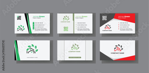 Modern and Simple Business Card Design Template. Creative Visiting Card Layout. Introduction Business Card for Electrician, HR, Employee.