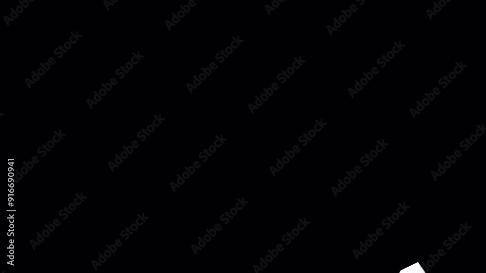 Full screen transition of a white wall collapsing against an alpha background.