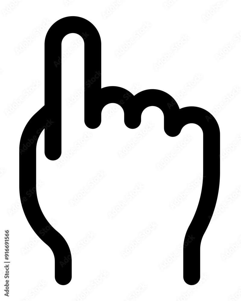 hand raise one fingers icon. hand raise one fingers icon.