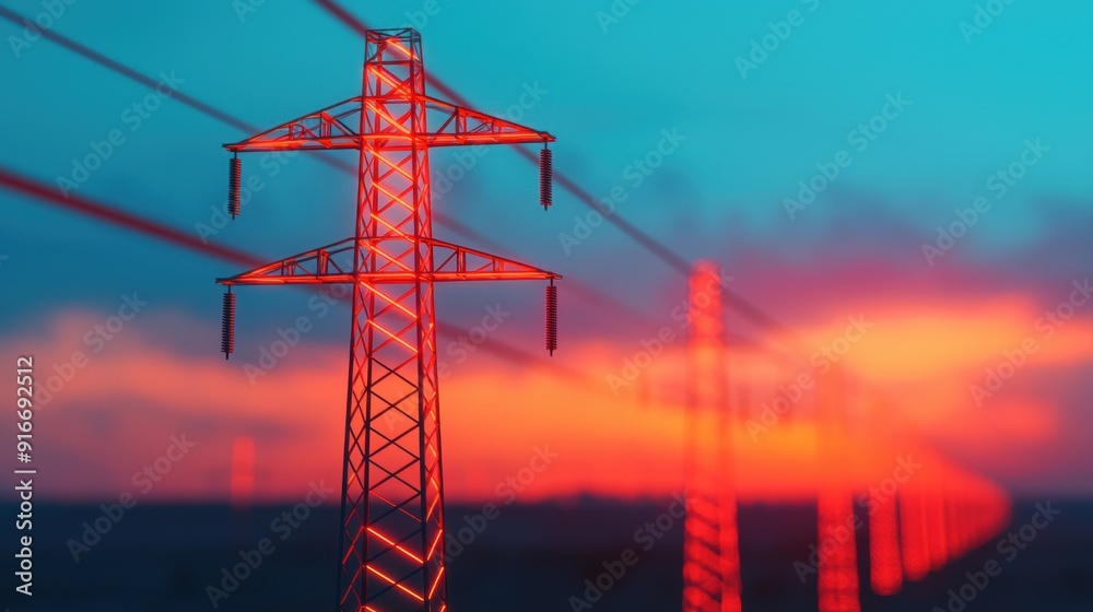 Fototapeta premium Futuristic Energy Supply Chain Digital Solutions Unveiling Economic Insights in 8K Detail with Copy Space for Text
