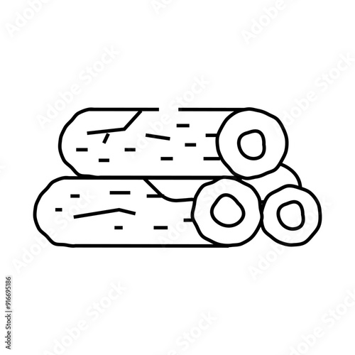 wooden bar building material line icon vector. wooden bar building material sign. isolated contour symbol black illustration